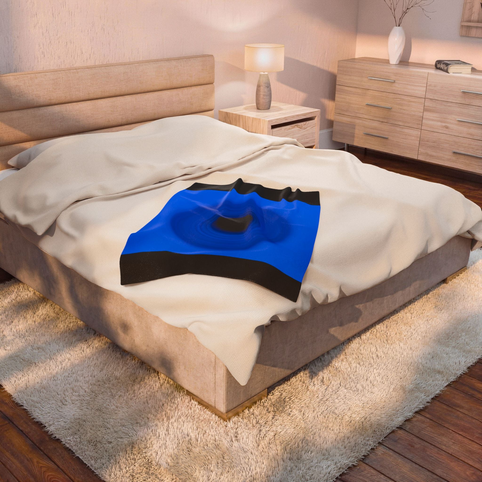 Royal Blue Ring Layer | Velveteen Plush Blanket