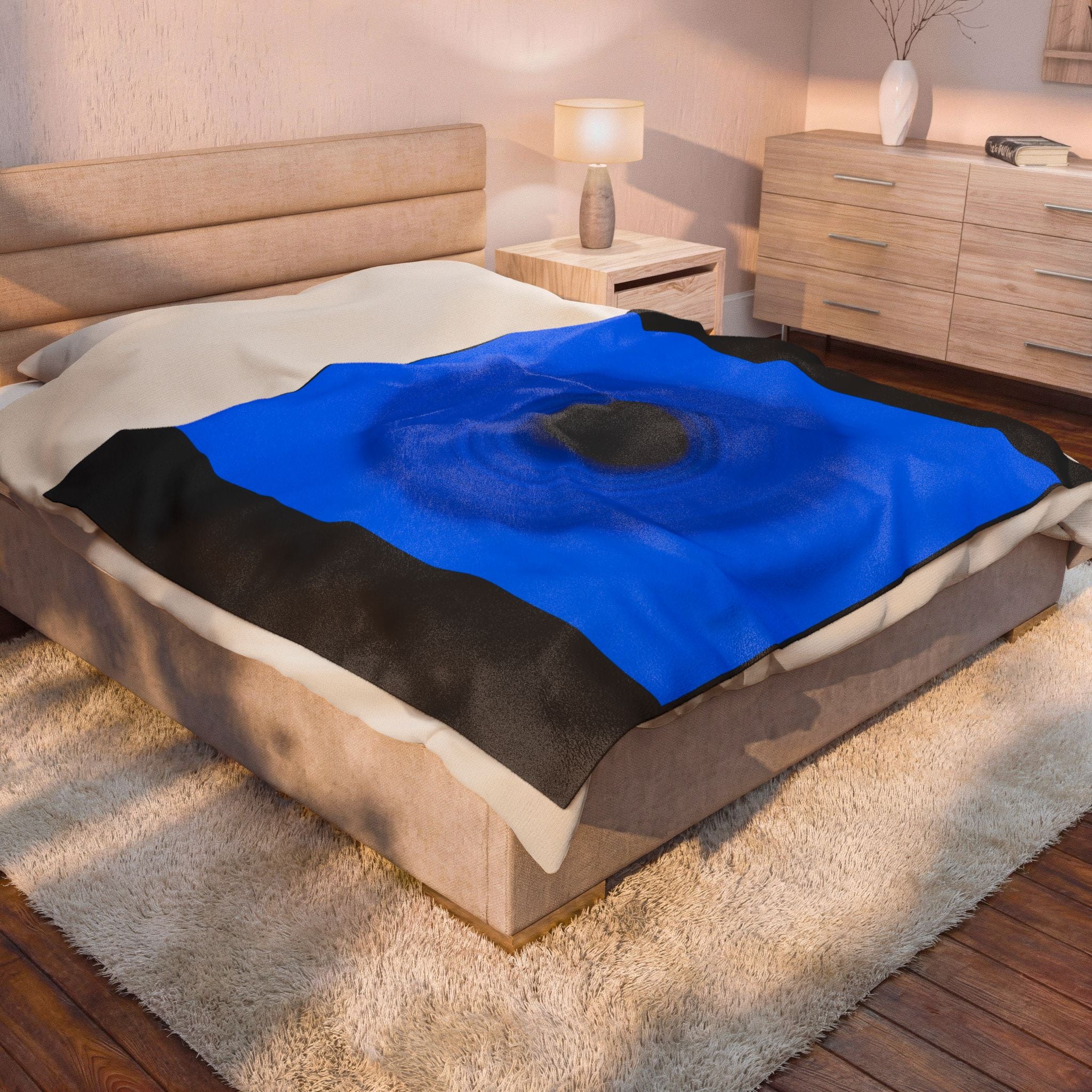 Royal Blue Ring Layer | Velveteen Plush Blanket